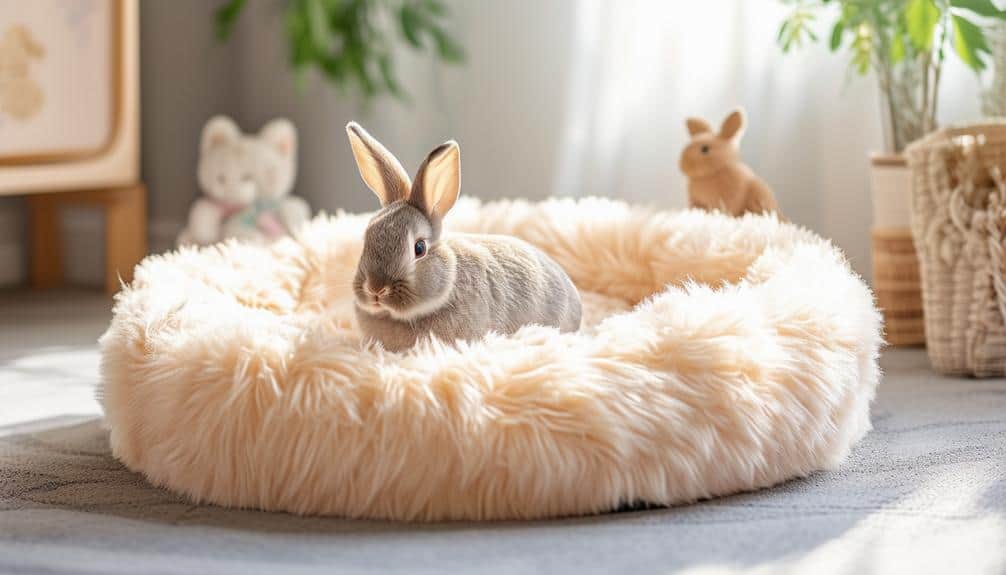 cozy bunny sleeping spot