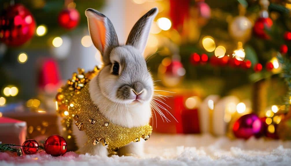 festive bunny wears diaper