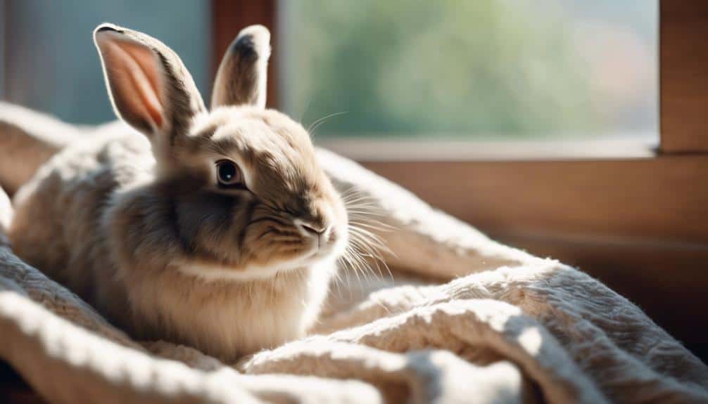 rabbit lying on side